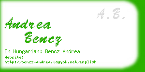 andrea bencz business card